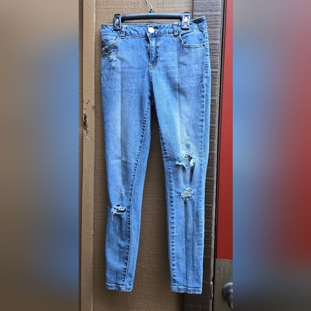 Boom Boom Jeans Women's Ripped Blue Skinny Jeans